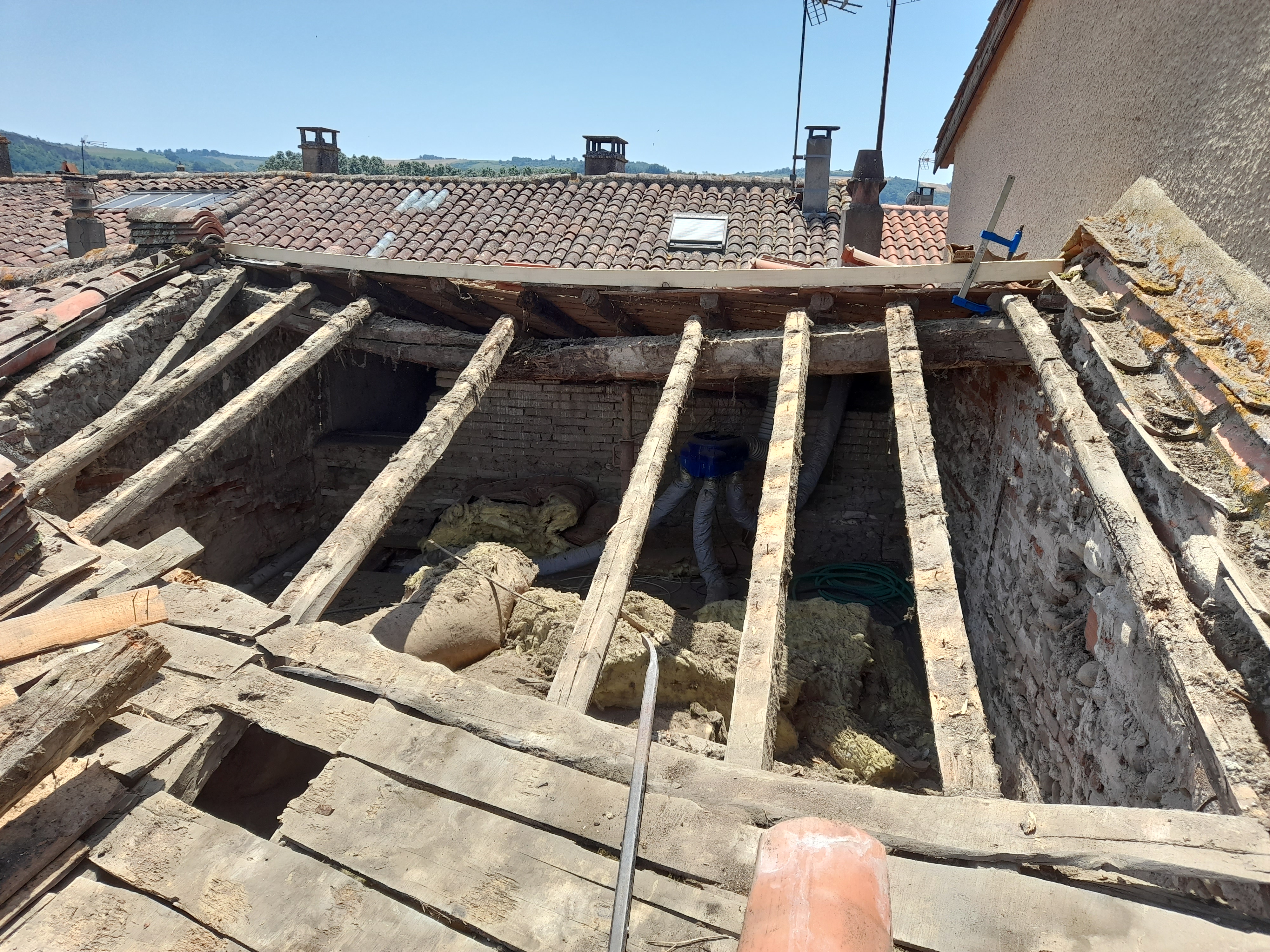 Image de réfection de charpente avant travaux